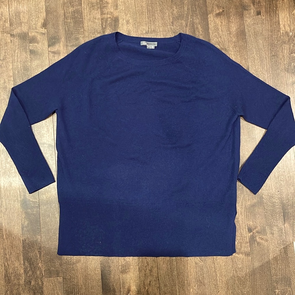 Navy cashmere pullover sweater
